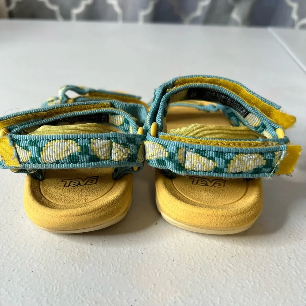 Teva Kids Yellow and Teal Floral Strap Sandals